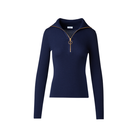 Ribbed Merino Sweater with XL-Collar