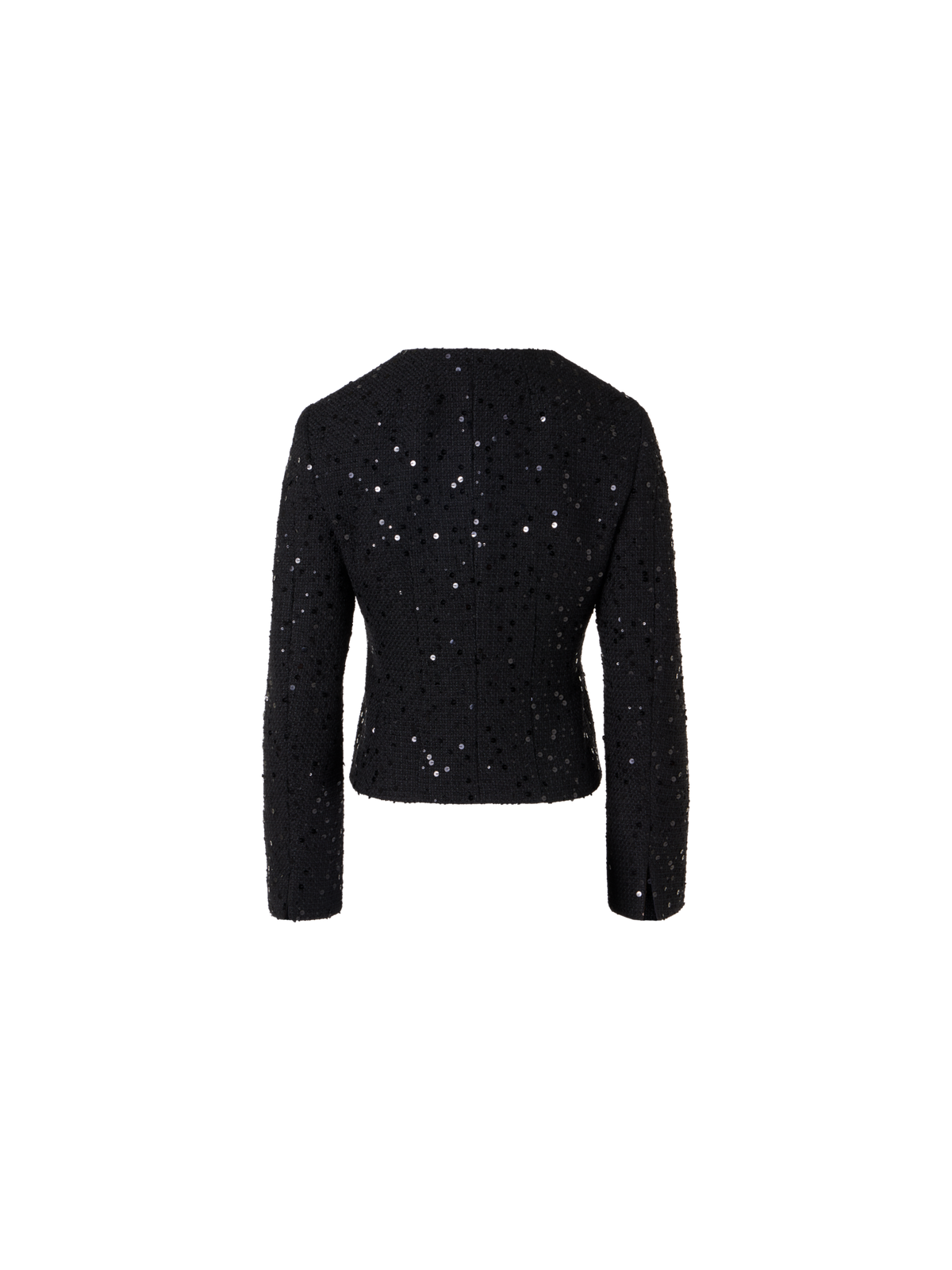 Designer Kelis Jacket in Cotton-Wool Tweed with Sequins - black