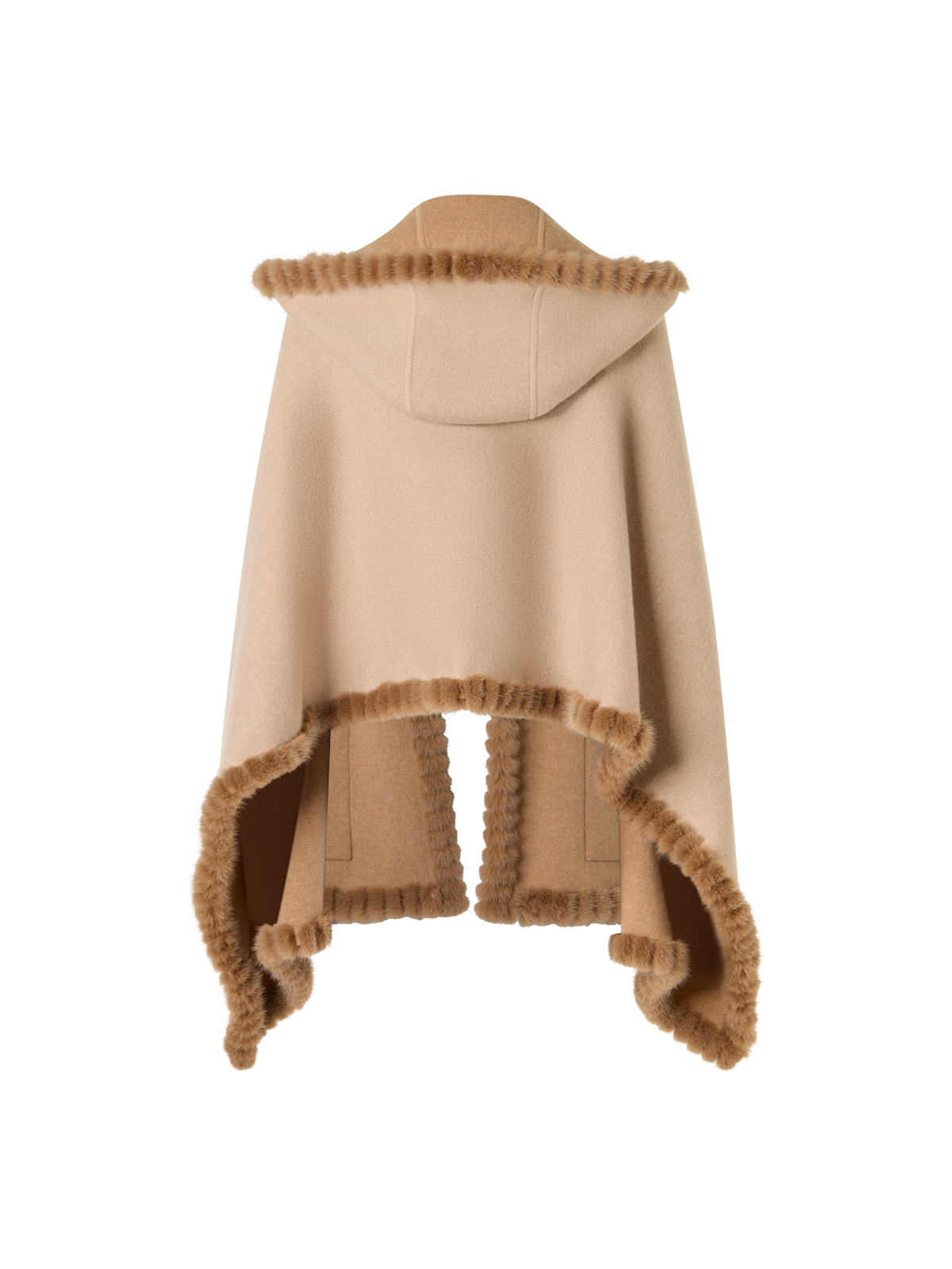 Designer Cashmere Double-Face Knit CardiganCape - beige