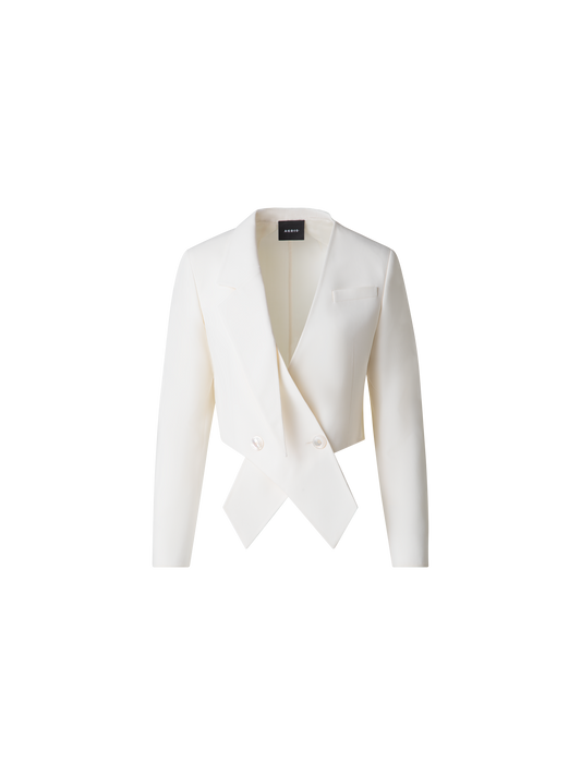 Designer Asymmetrical Wool Double-Face Jacket