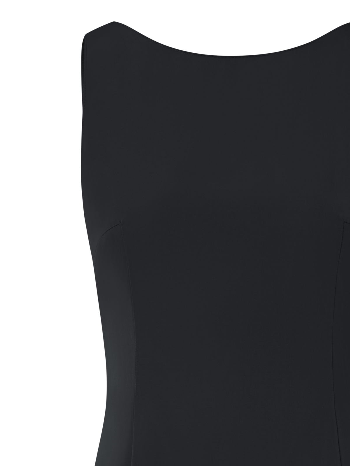 Designer Techno Taffeta Maxi Dress with Flounces - black