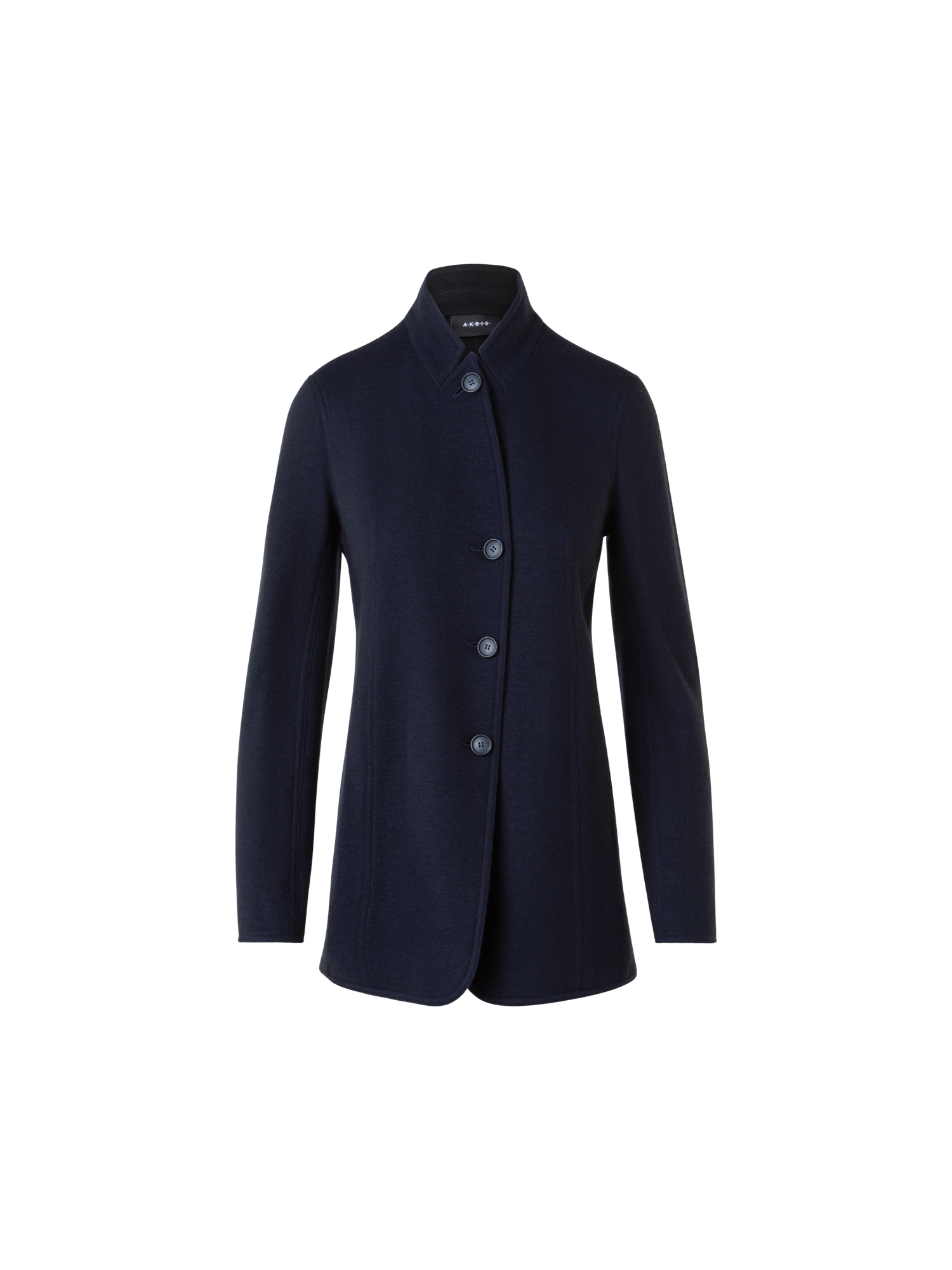 Designer Long Cashmere Jersey  Jacket - neutral - navy - blue