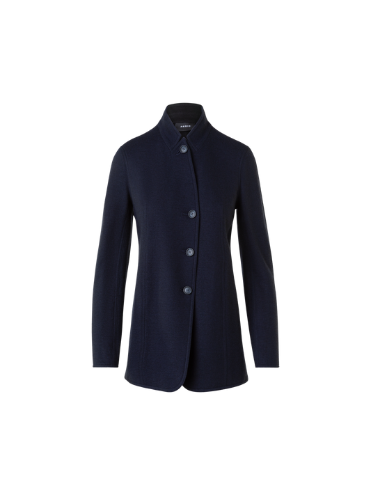 Designer Long Cashmere Jersey  Jacket - neutral - navy - blue