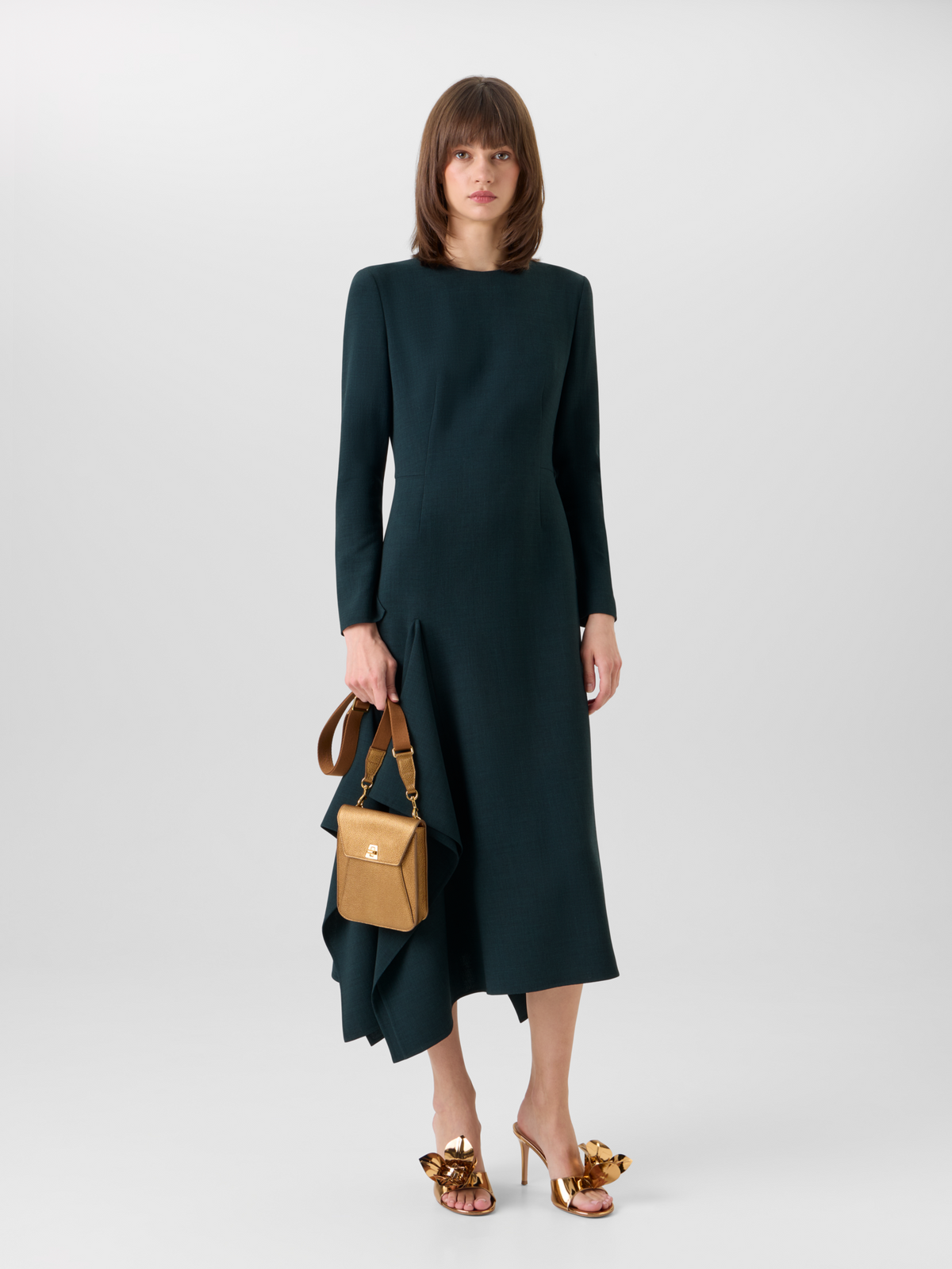 Designer Anouk Mini Messenger Bag - gold #editorial