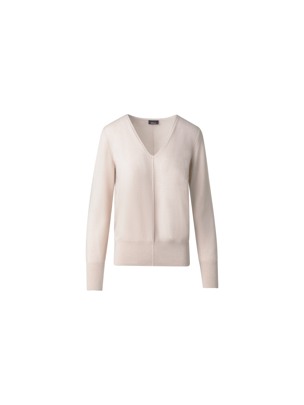 Designer 100% Cashmere V-Neck Knit Sweater - neutral - beige