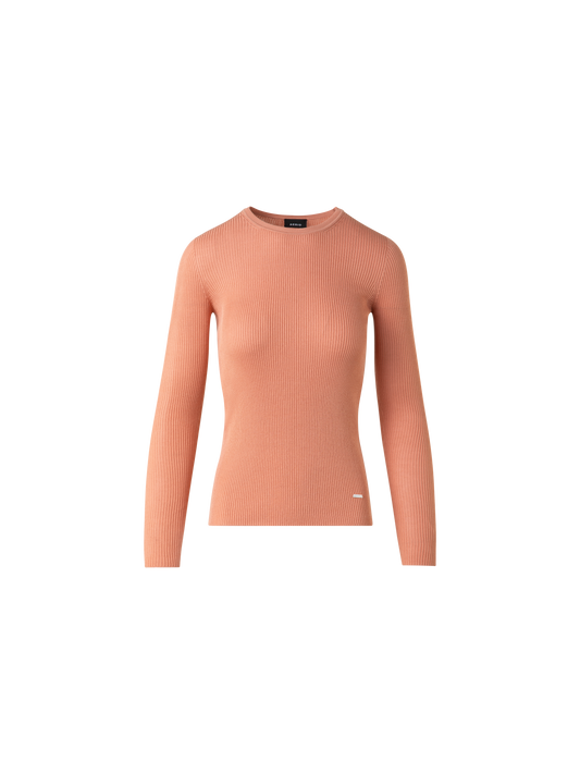 Designer Seamless Silk Cotton Knit Sweater - orange