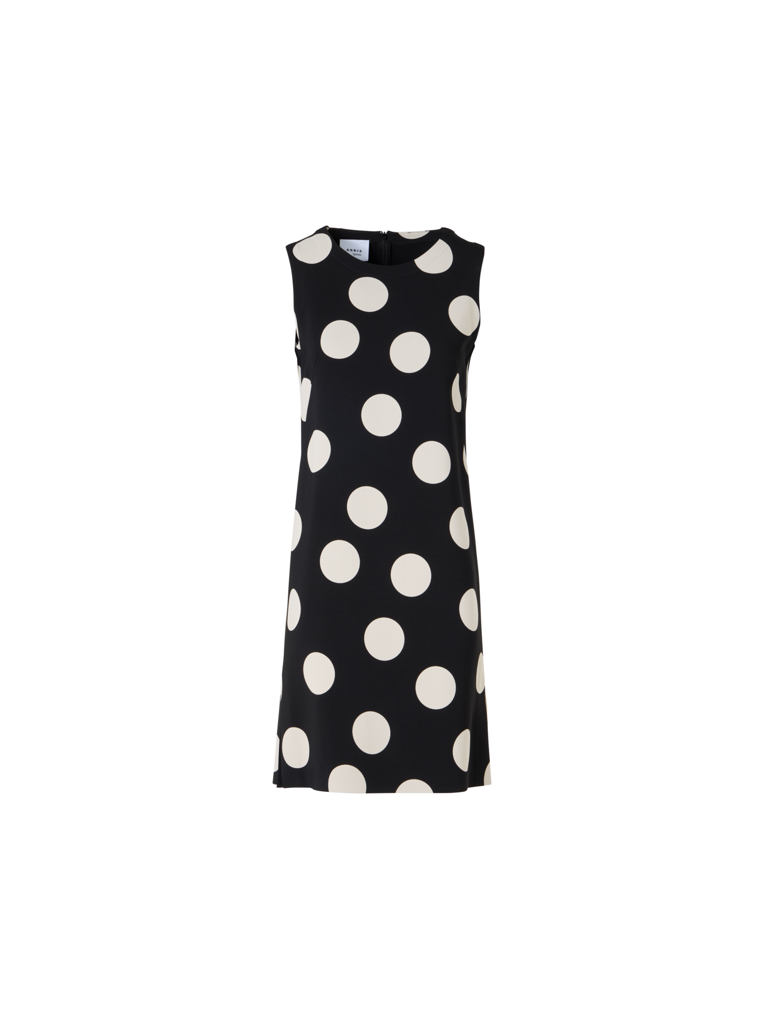 Designer Sleeveless Viscose-Stretch Crêpe Shift Dress - black