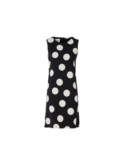 Designer Sleeveless Viscose-Stretch Crêpe Shift Dress - black
