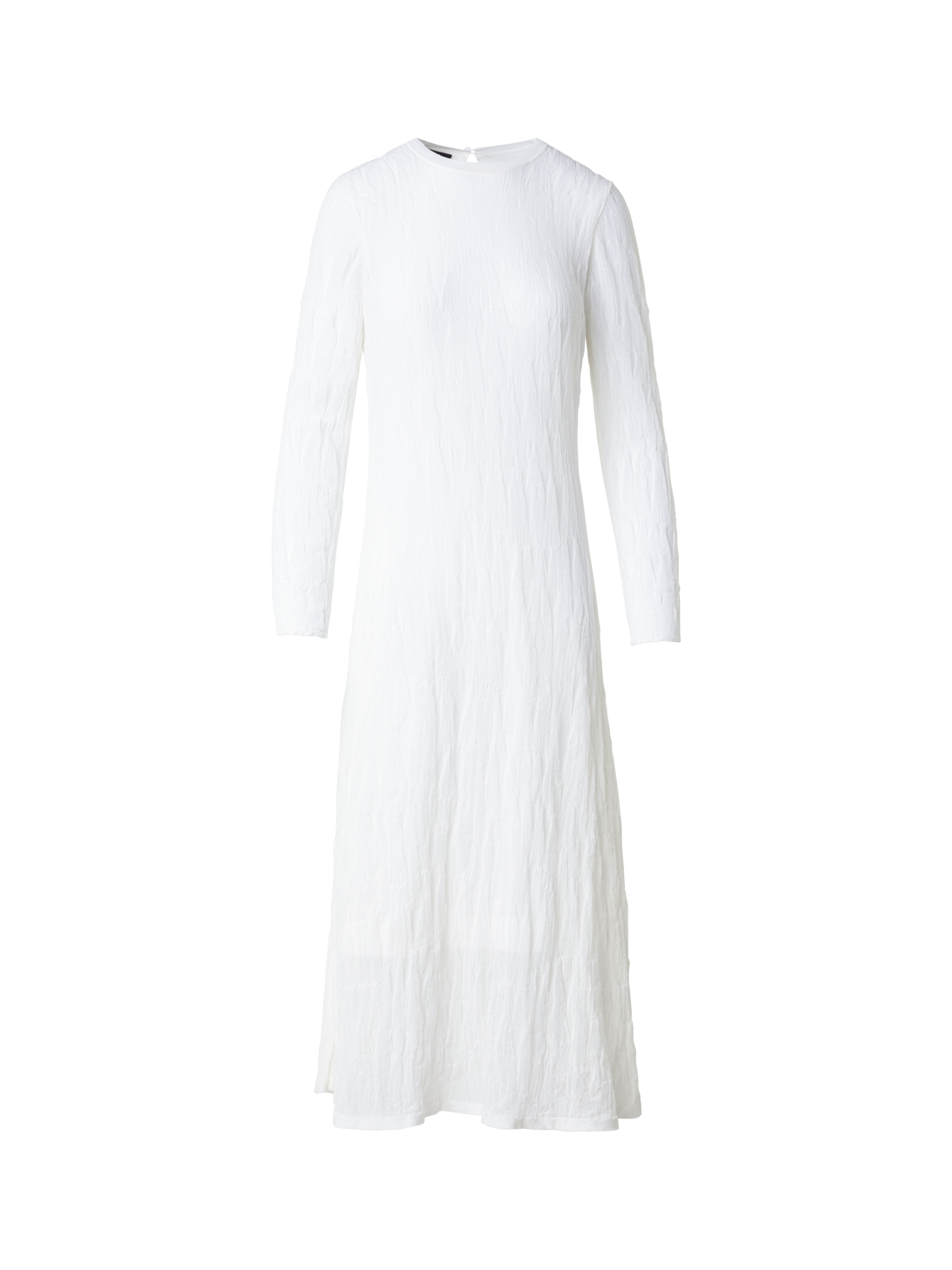 Designer Asagao Cotton Stretch Knit Midi Dress - ecru