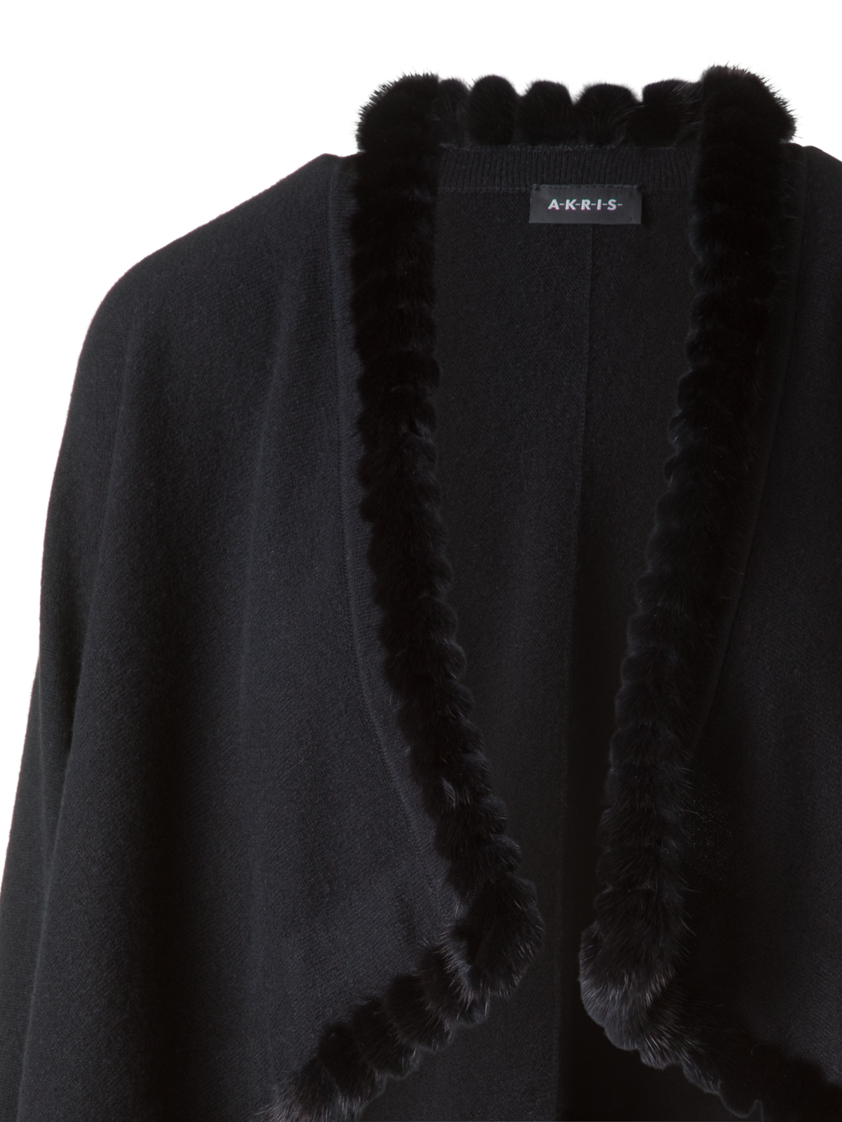Designer Cashmere-Silk Knit Bolero - black