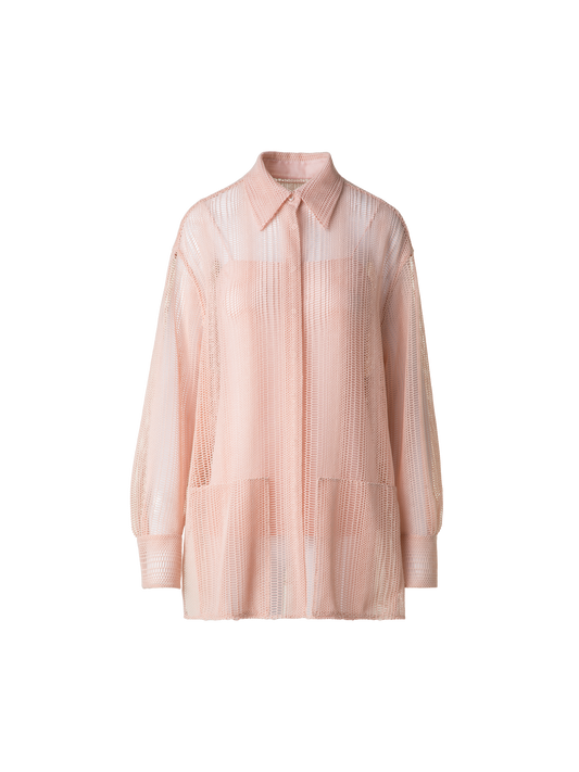 Designer Oversized Embroidered Blouse - pastel - pink