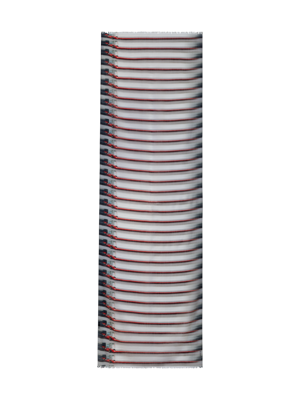 Designer Cashmere Silk Scarf with Formula One Print - multicolor