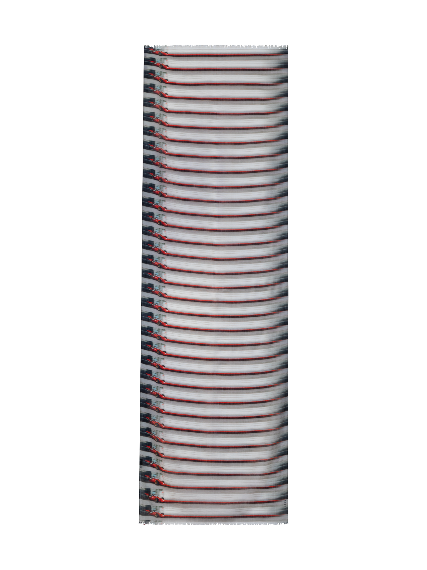 Designer Cashmere Silk Scarf with Formula One Print - multicolor