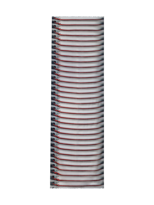 Designer Cashmere Silk Scarf with Formula One Print - multicolor