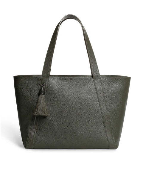 Medium Leather Zip Tote Bag
