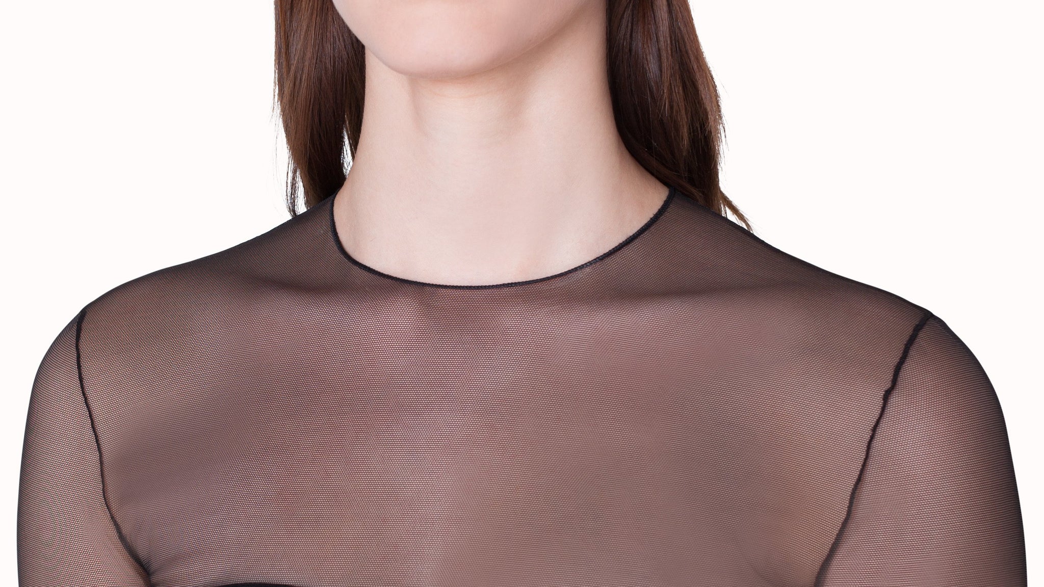 The Black See Through Double Layers Shirt: Women's Sheer Long