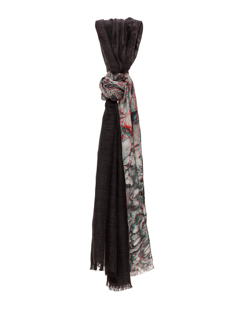 Scarf in Cashmere and Silk with The ma.r.s Series Print
