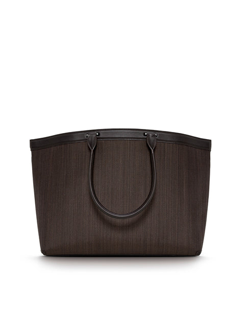 Medium Handbag in Horsehair and Graphite Colored Hardware with Smartphone Pocket