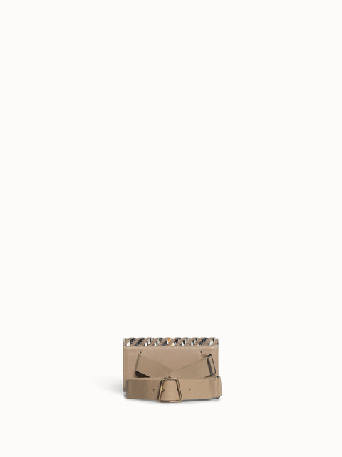 Belt Bag in Cervocalf Leather with Detachable and Adjustable Wide Elastic Belt