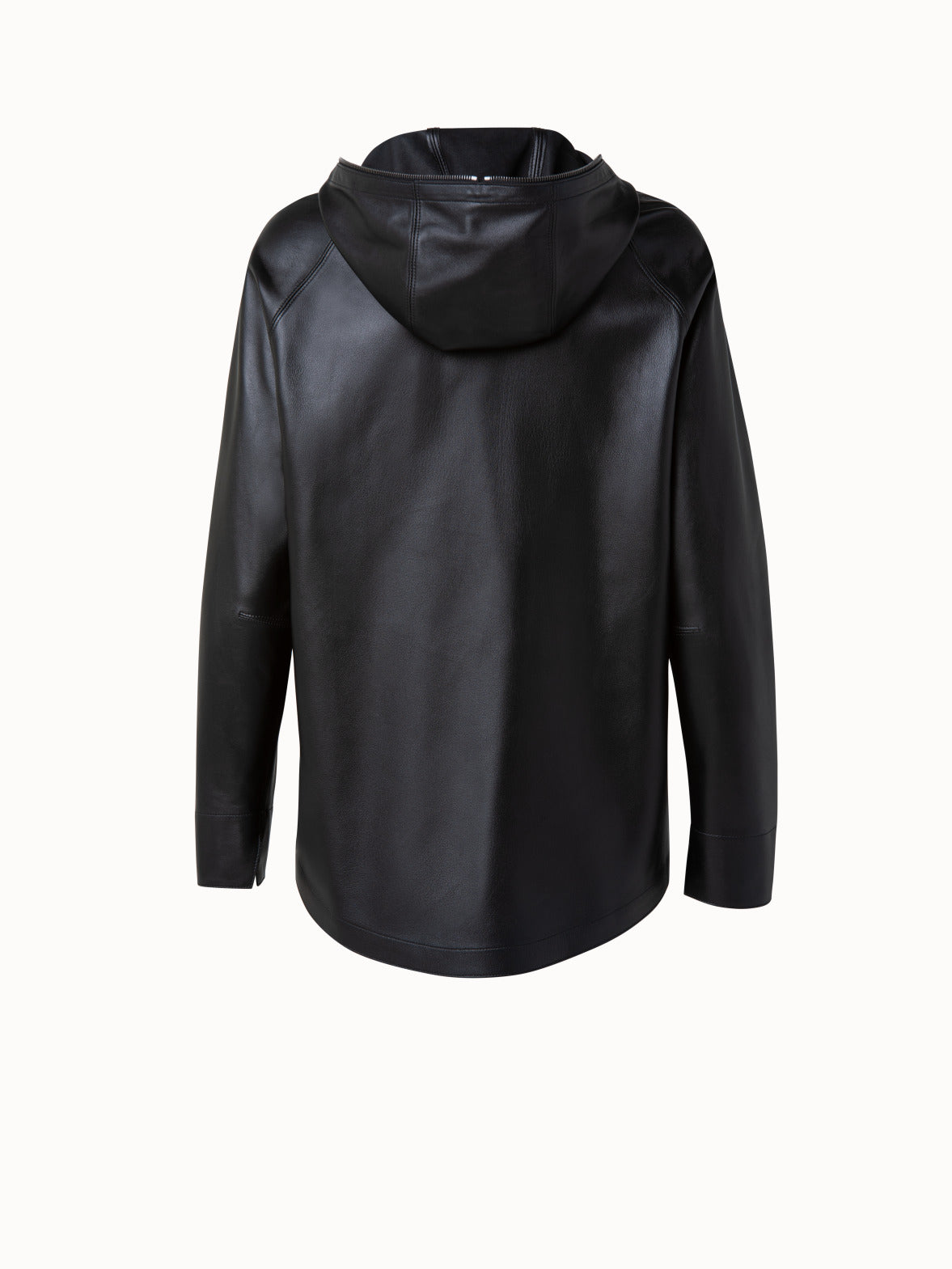 Akris® Official – Lamb Nappa Leather Zip Hooded Jacket