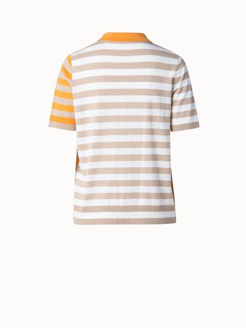 Striped Linen-Blend Polo Shirt