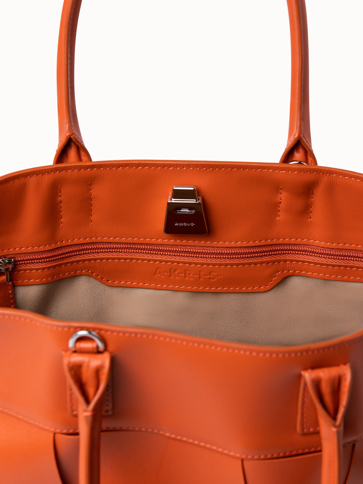 Orange Beaded Crossbody Handbag with 
