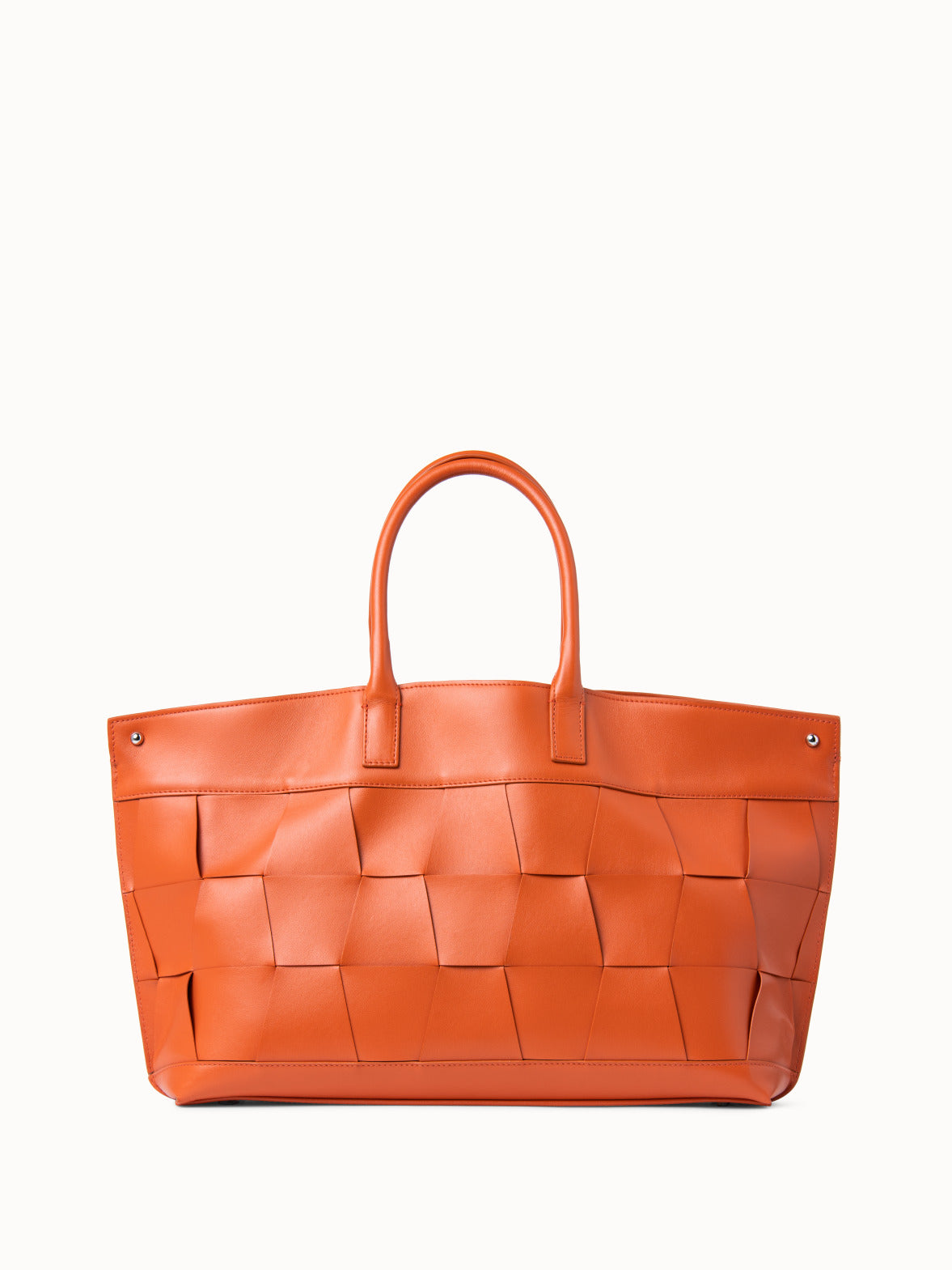 Orange leather tote online bag