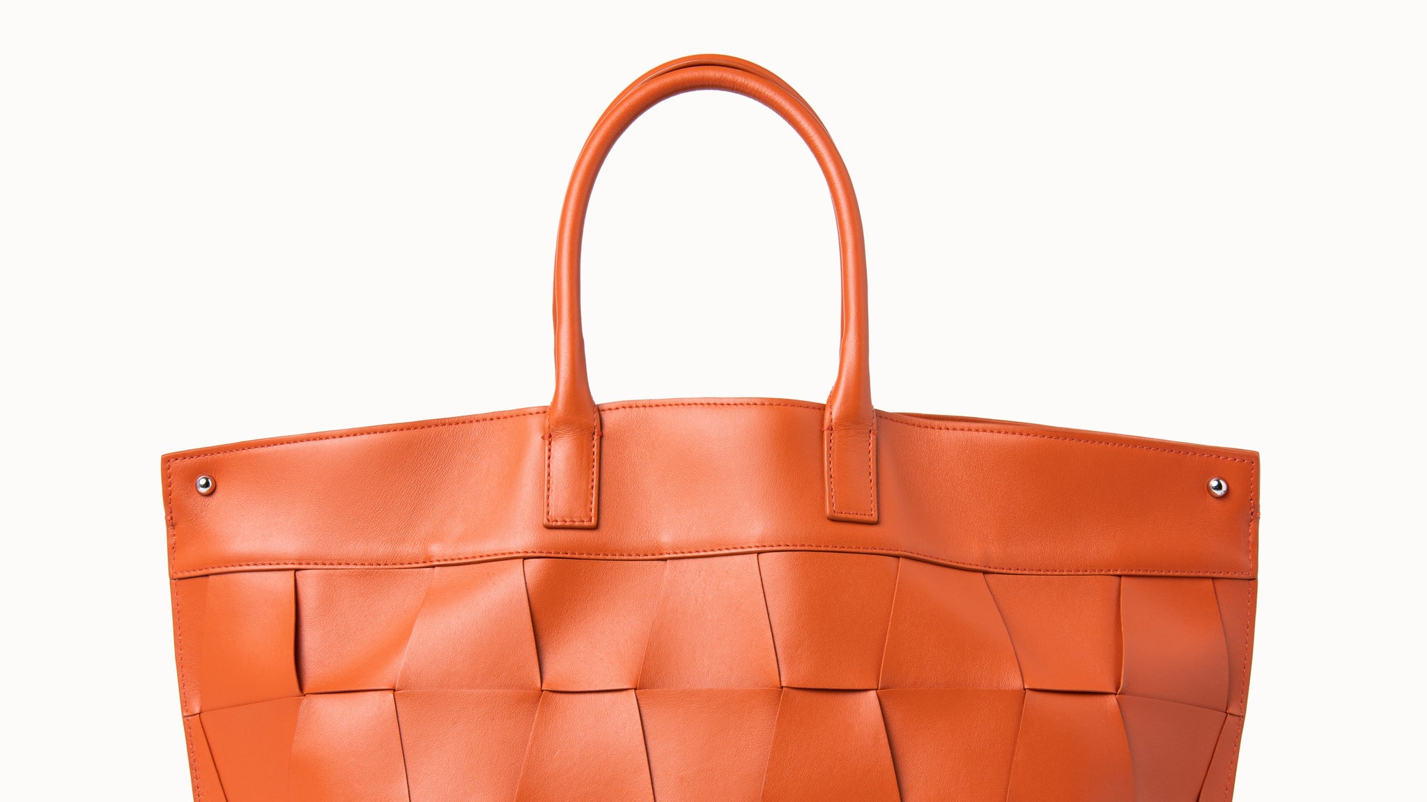Bottega Veneta Light Orange Calfskin Leather Shoulder Pouch Bag