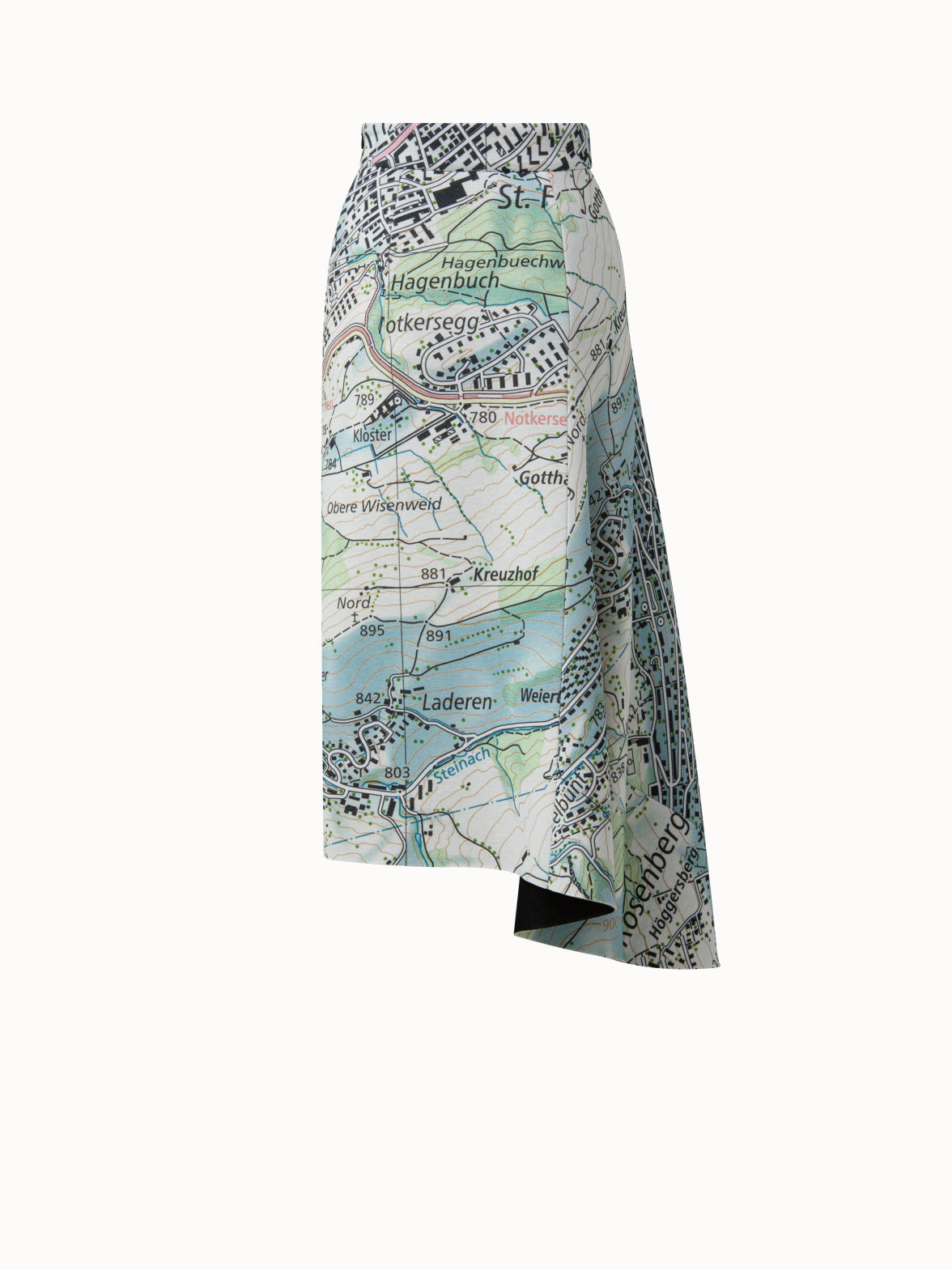 Akris® Official – Long Skirt Neoprene St.Gallen Map Print