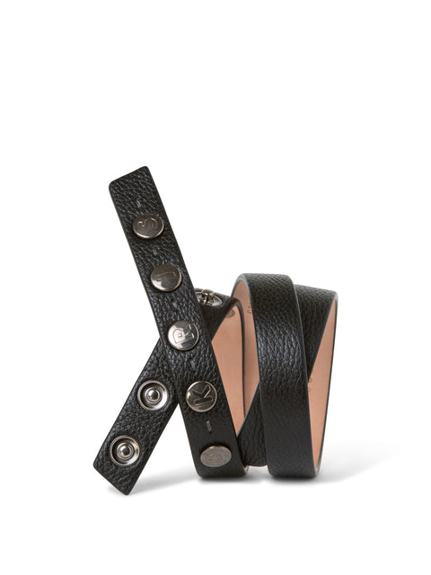Logo Press Studs Fine Leather Belt