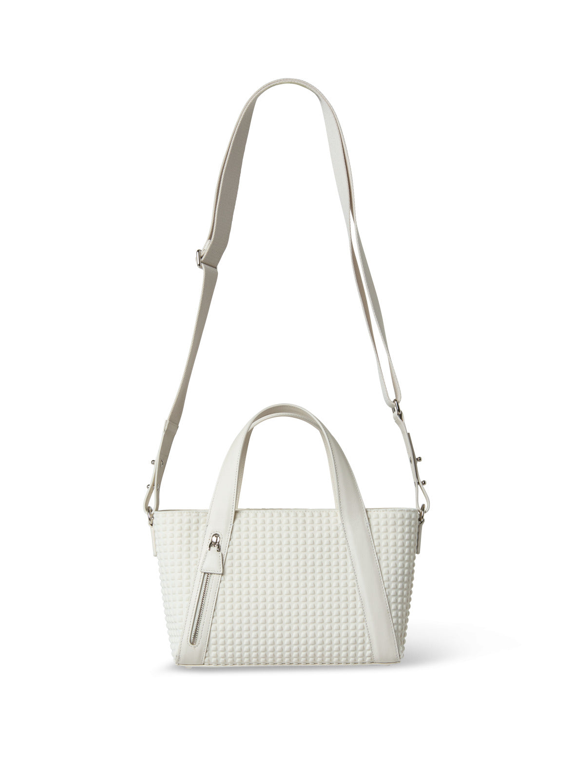 S off-white leather trapezium bag