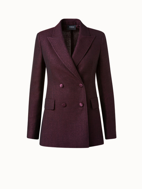 Double Breasted Jacket in Wool Lurex