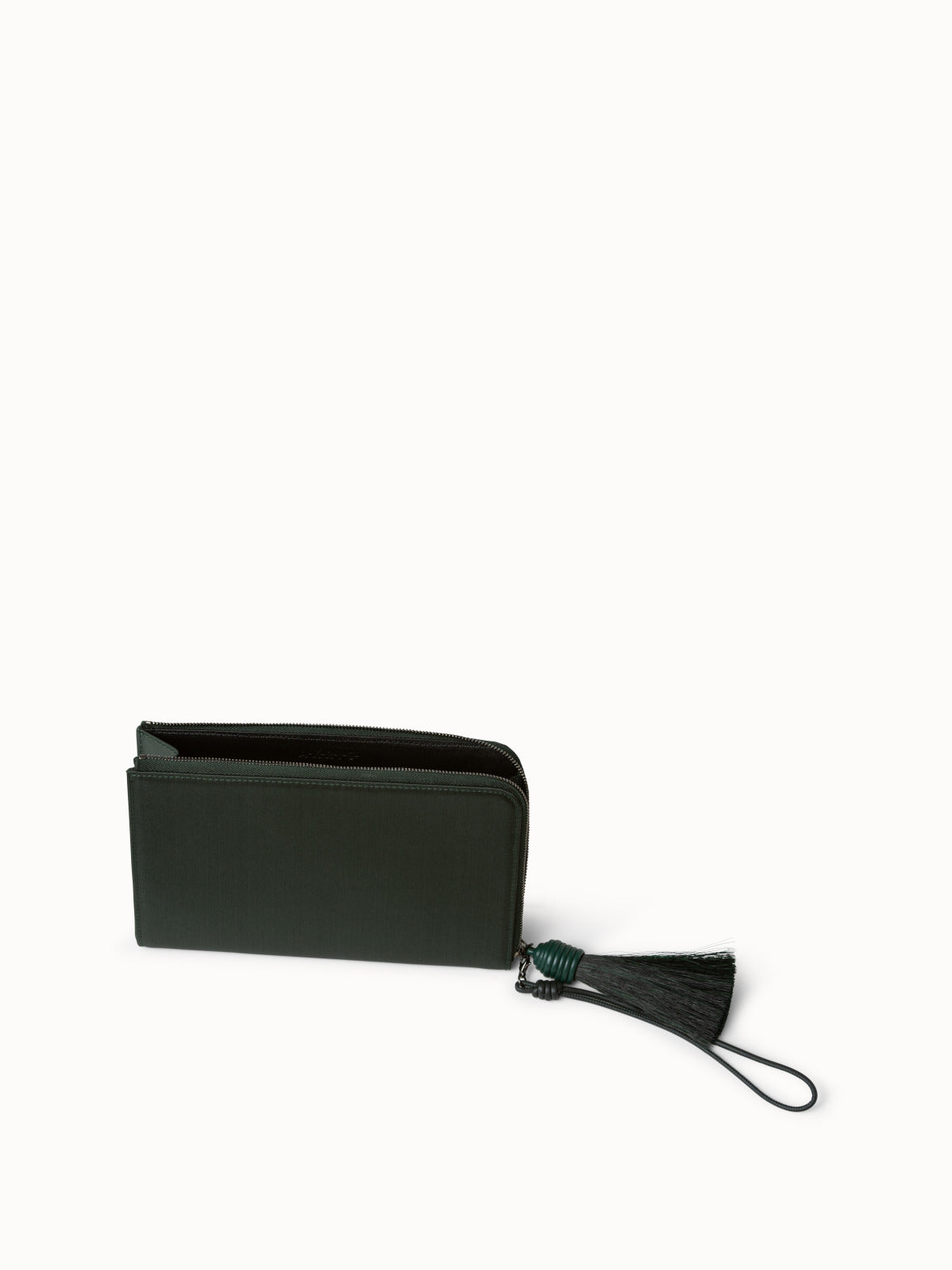 Tassel Detail Long Wallet - Dark Green