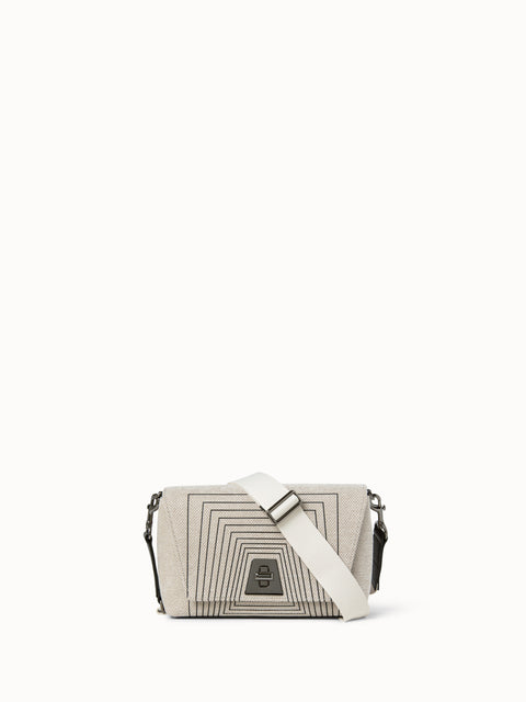 Small Anouk Day Bag in Trapezoid Square Print on Canvas