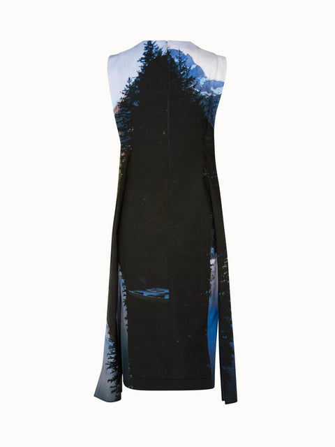 Cotton Poplin Seealpsee Print Sleeveless Dress