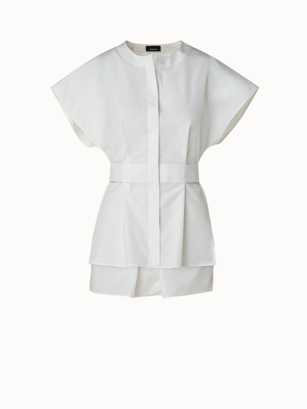 Cotton Silk Poplin Cap Sleeve Blouse