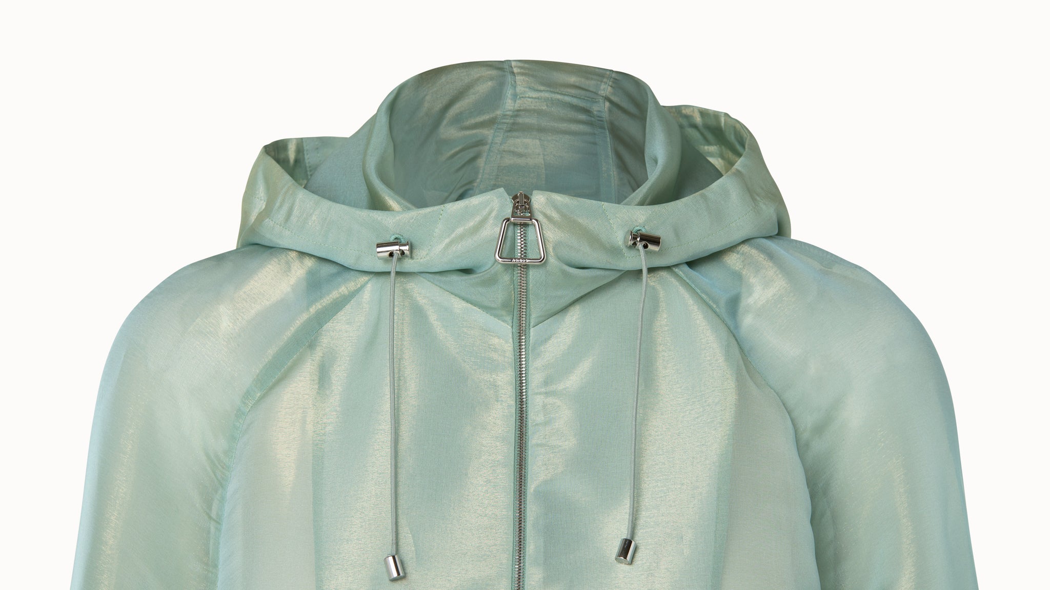 Silk Techno Iridescent Organza Blouson Jacket