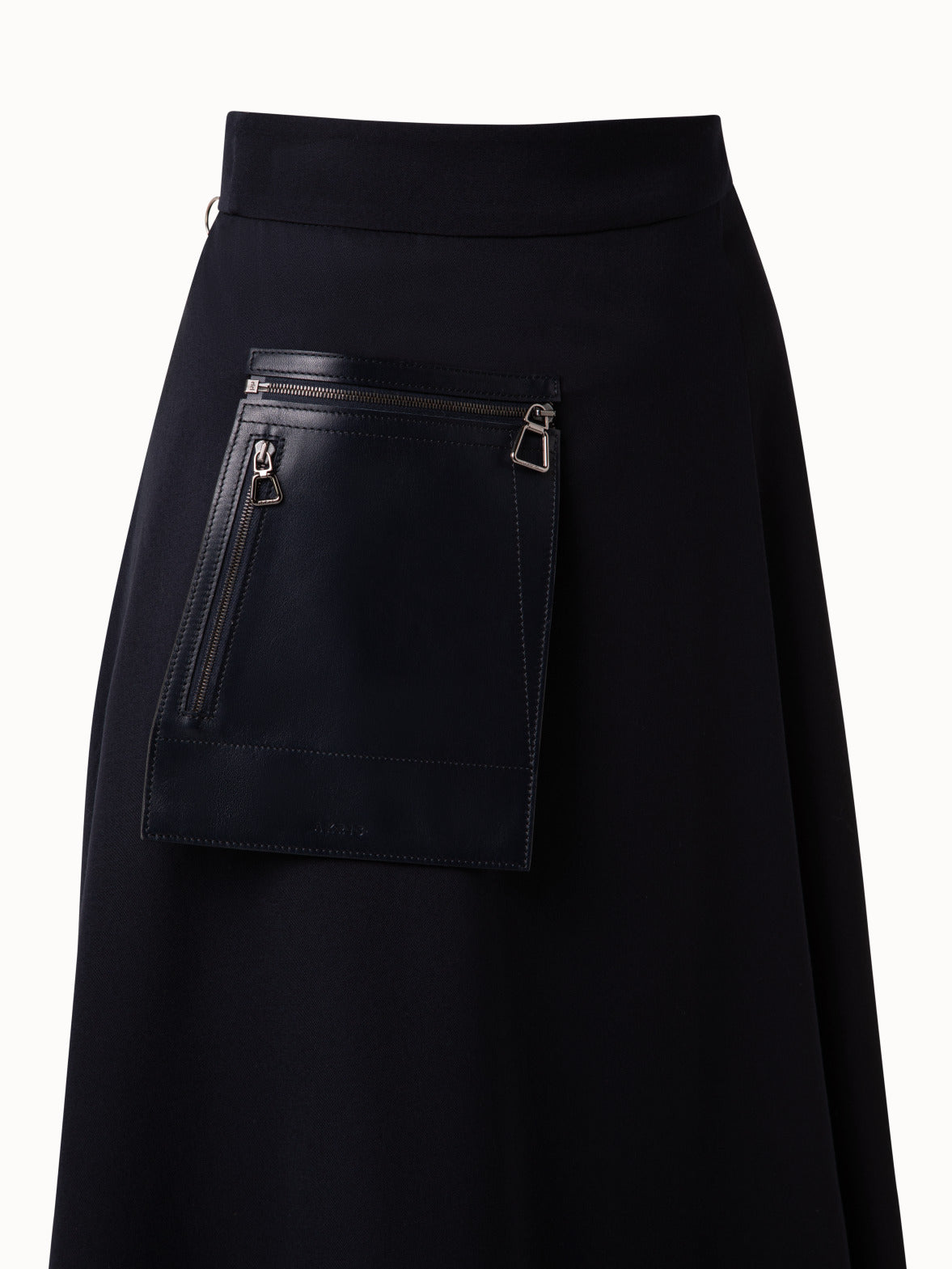 Akris® Official – Asymmetrical Wool Gabardine Midi Skirt