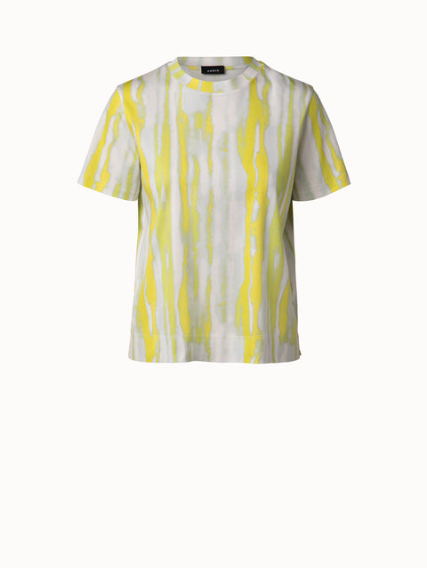 Waterstripe Print Cotton Jersey T-Shirt