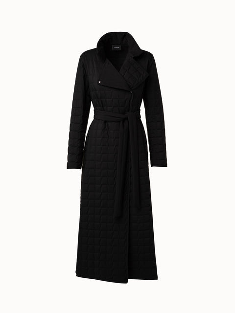 Quilted Trapezoid Long Coat