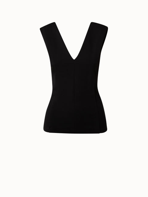 Fitted V-Neck Jersey Top