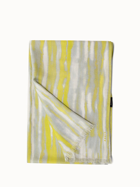 Cashmere Silk Scarf with Waterstripe Print
