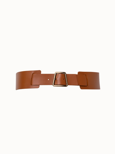 Trapezoid Buckle Leather Waist Belt