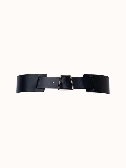 Trapezoid Buckle Leather Waist Belt