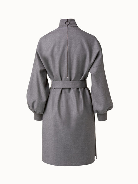 Wool Flannel Knee Length Dress