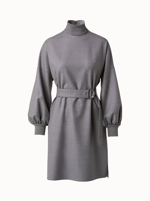 Wool Flannel Knee Length Dress