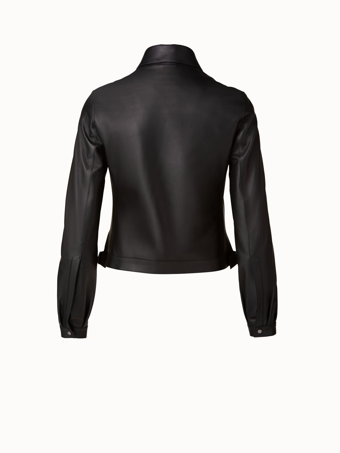 Akris Lamb Nappa Leather Blouson Jacket Black / 10