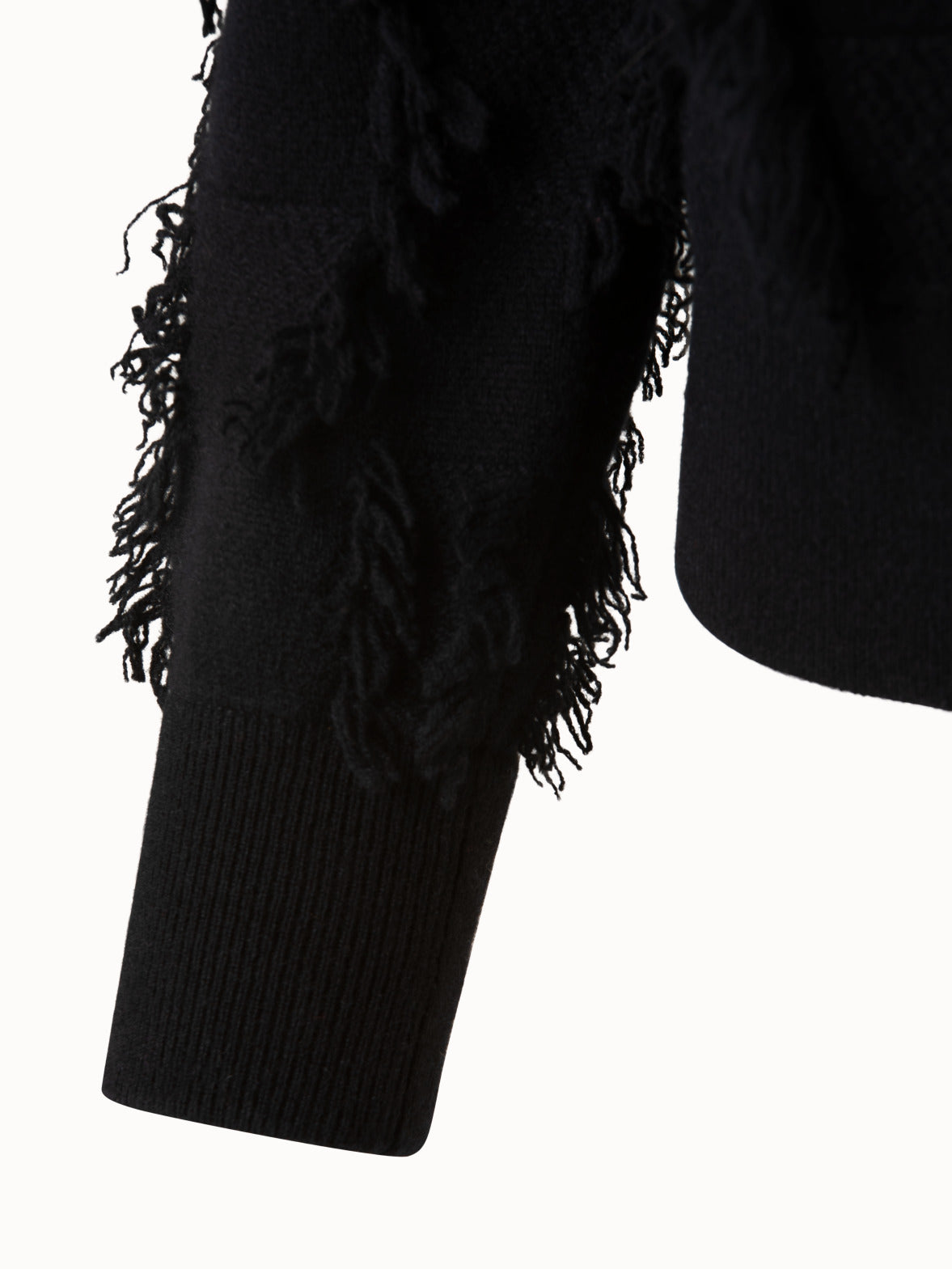 Akris Cashmere Cotton Square Fringe Jacquard Knit Pullover