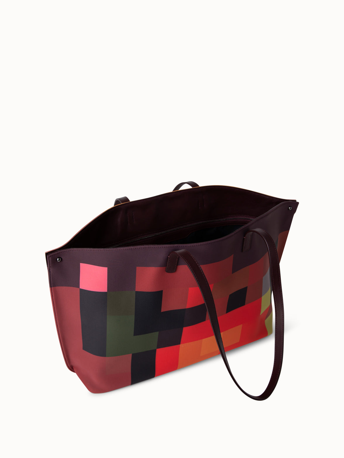 Medium Ai Shoulder Bag in Technical Fabric with Interior Abstract Prin