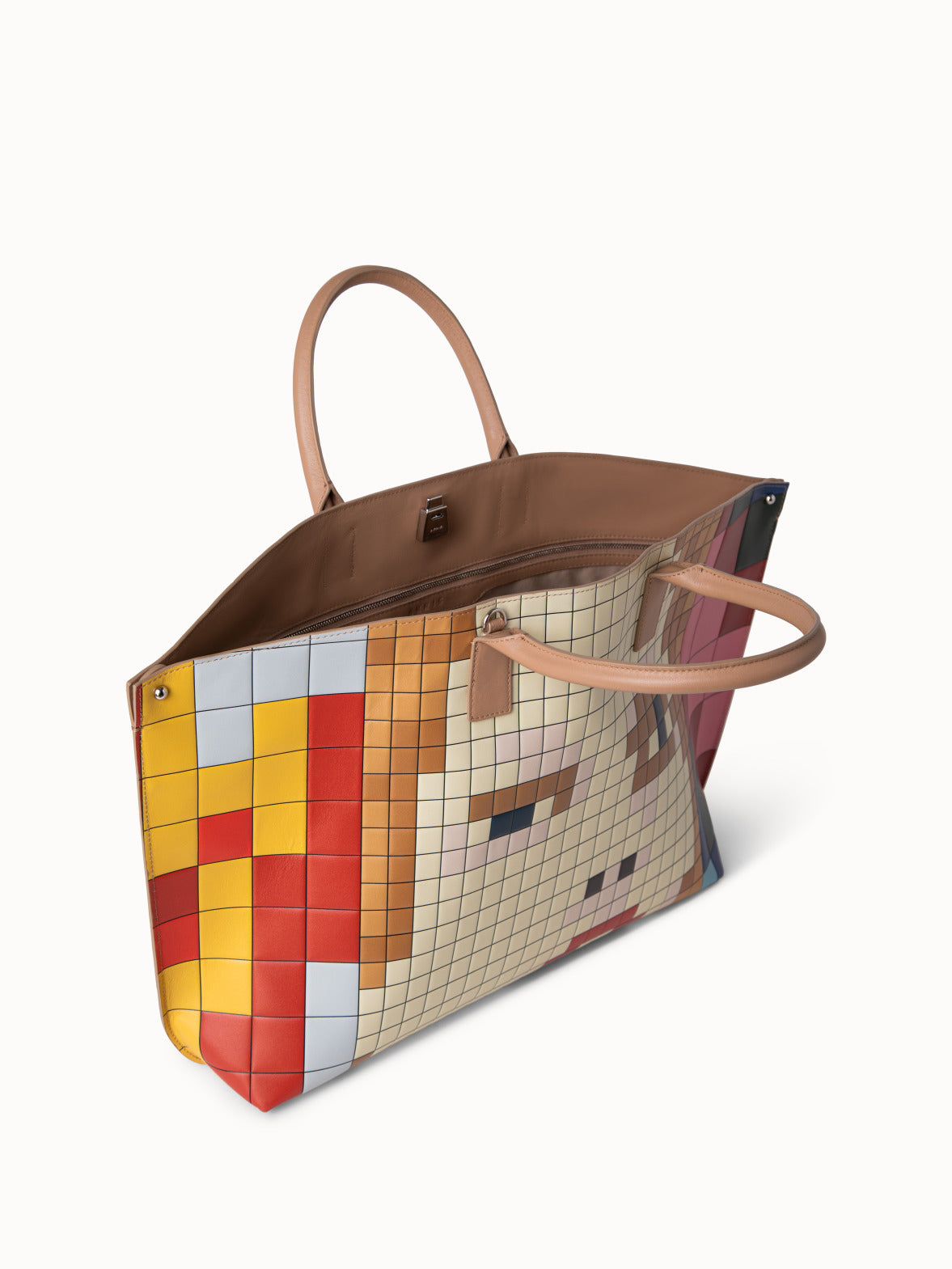 Medium Ai Messenger Bag in Leather with 3D Drei Teile Print